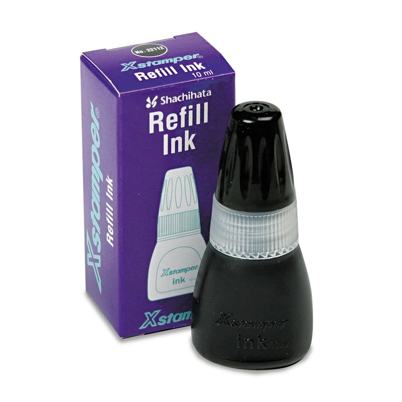 Refill Ink For Xstamper Stamps, 10ml-Bottle, Black