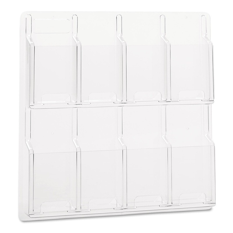REVEAL CLEAR LITERATURE DISPLAYS, 8 COMPARTMENTS, 20.5W X 2D X 20.5H, CLEAR