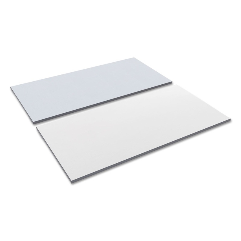 REVERSIBLE LAMINATE TABLE TOP, RECTANGULAR, 59 3/8W X 29 1/2D, WHITE/GRAY