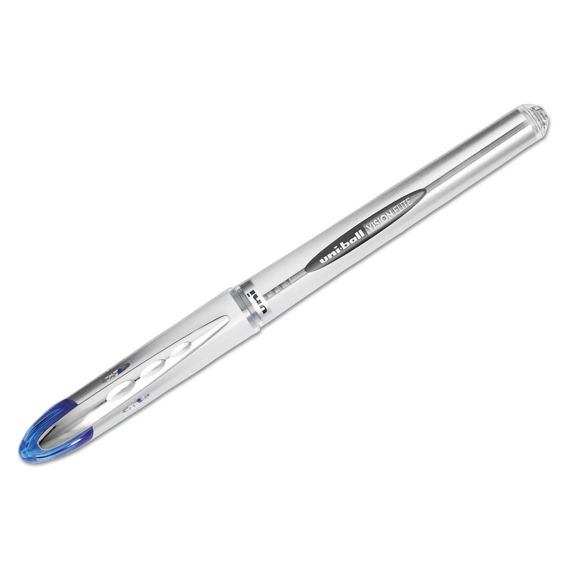 VISION ELITE STICK ROLLER BALL PEN, BOLD 0.8MM, BLUE INK, WHITE/BLUE BARREL
