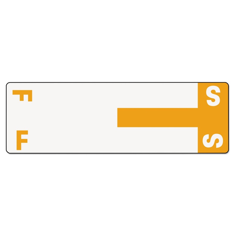 ALPHA-Z COLOR-CODED FIRST LETTER COMBO ALPHA LABELS, F/S, 1.16 X 3.63, ORANGE/WHITE, 5/SHEET, 20 SHEETS/PACK