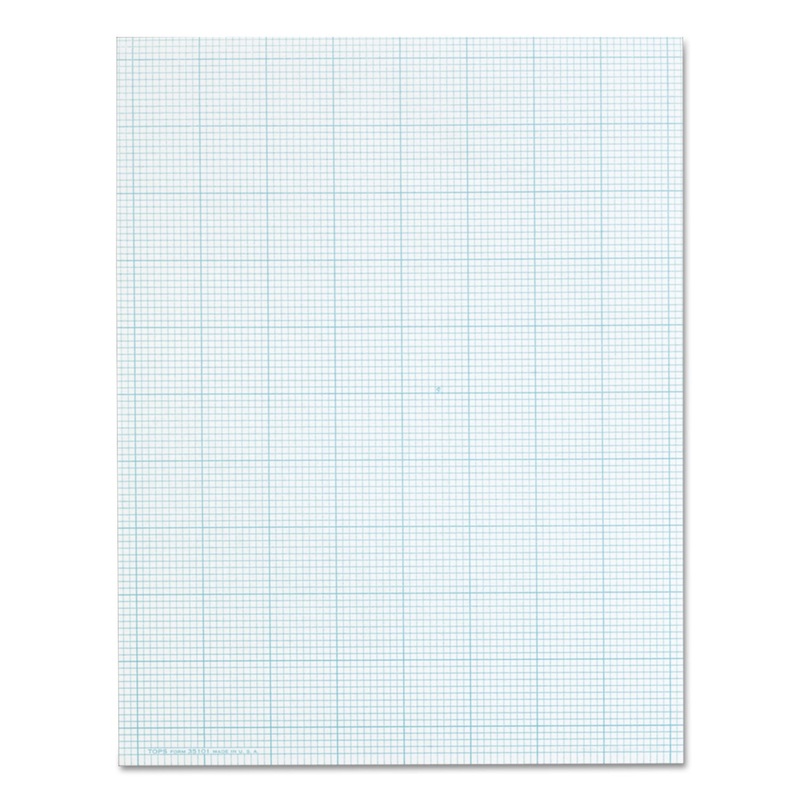 CROSS SECTION PADS, 10 SQ/IN QUADRILLE RULE, 8.5 X 11, WHITE, 50 SHEETS