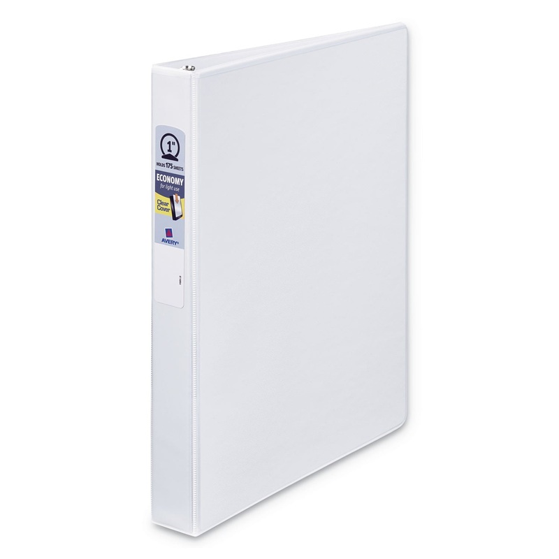 ECONOMY VIEW BINDER WITH ROUND RINGS , 3 RINGS, 1″ CAPACITY, 11 X 8.5, WHITE