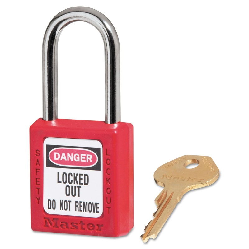 Government Safety Lockout Padlock, Zenex, 1 1/2″, Red, 1 Key, 6/box
