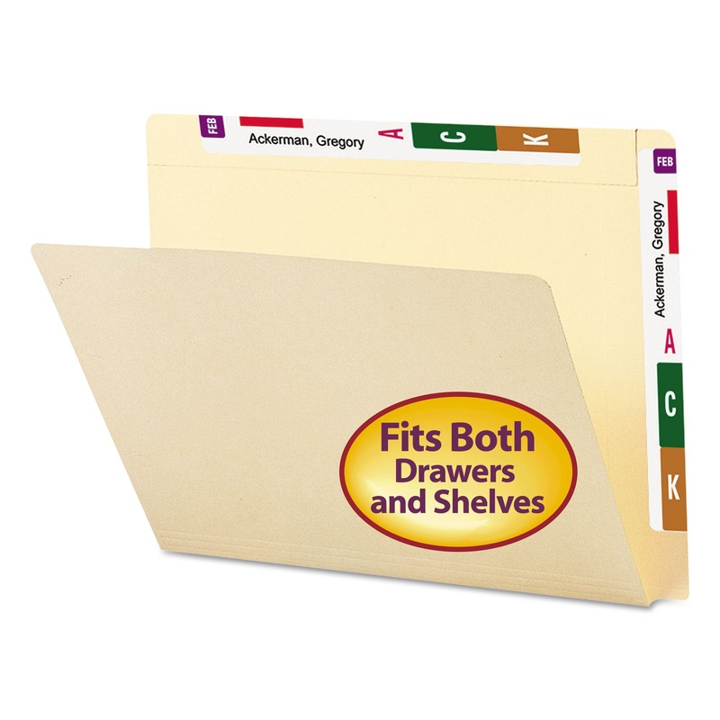 HEAVYWEIGHT MANILA END TAB CONVERSION FILE FOLDERS, STRAIGHT TAB, LETTER SIZE, 100/BOX