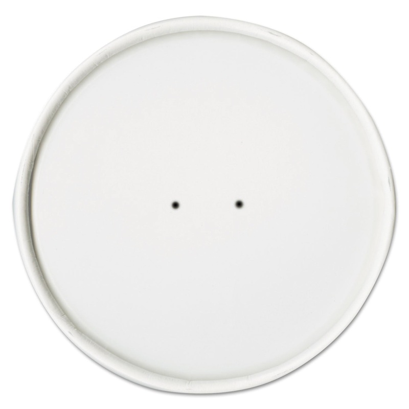 Paper Lids For Food Containers, White, Vented, 25/bag, 20 Bags/carton