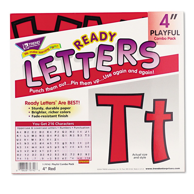 Ready Letters Playful Combo Set, Red, 4″h, 216/set