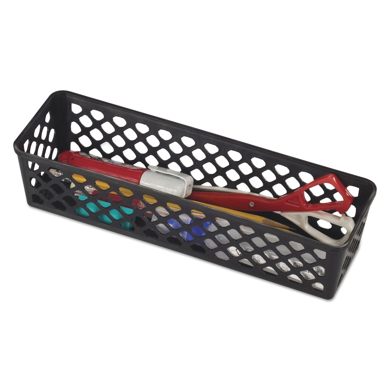 RECYCLED SUPPLY BASKET, 10.125″ X 3.0625″ X 2.375″, BLACK
