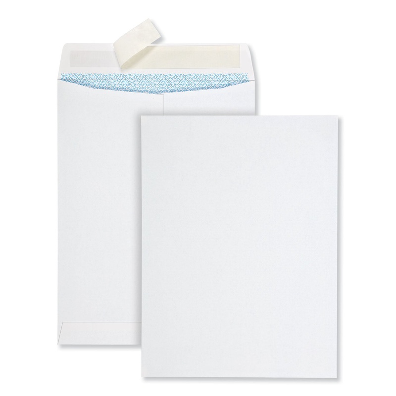 REDI-STRIP SECURITY TINTED ENVELOPE, #10 1/2, SQUARE FLAP, REDI-STRIP CLOSURE, 9 X 12, WHITE, 500/BOX