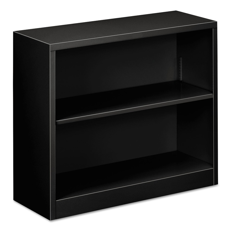 Steel Bookcase, 2-Shelf, 34.5″w X 12.63″d X 29″h, Black