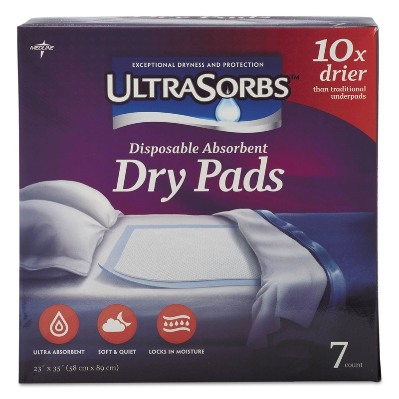 ULTRASORBS DISPOSABLE DRY PADS, 23″ X 35″, WHITE, 7/BOX, 6/CARTON