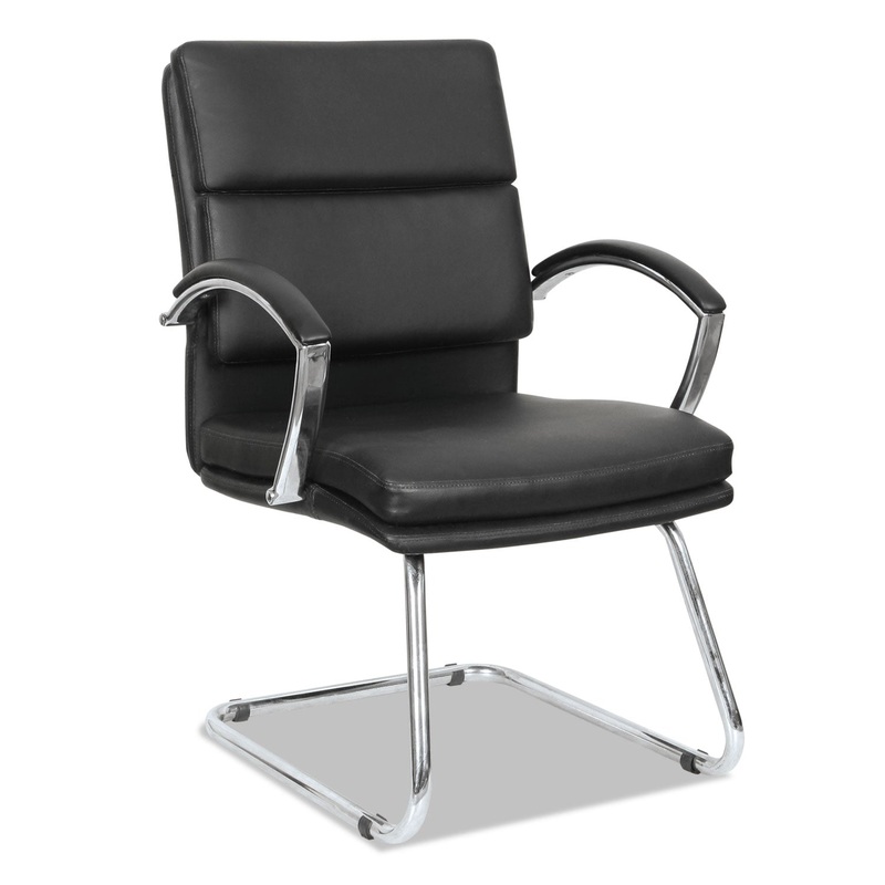 ALERA NERATOLI SLIM PROFILE GUEST CHAIR, 23.5″ X 27″ X 37″, BLACK SEAT/BLACK BACK, CHROME BASE