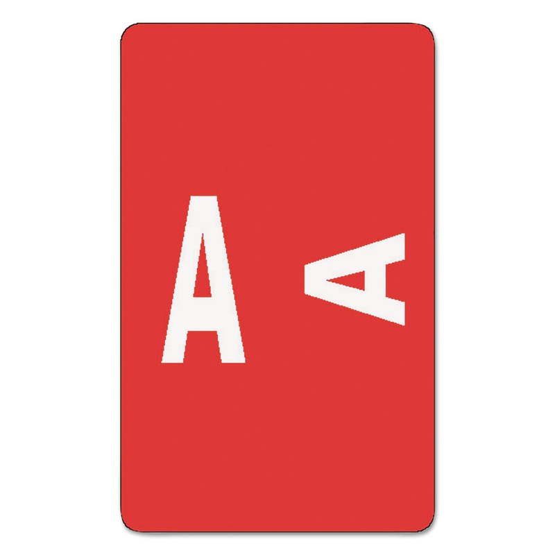 ALPHA-Z COLOR-CODED SECOND LETTER ALPHABETICAL LABELS, A, 1 X 1.63, RED, 10/SHEET, 10 SHEETS/PACK