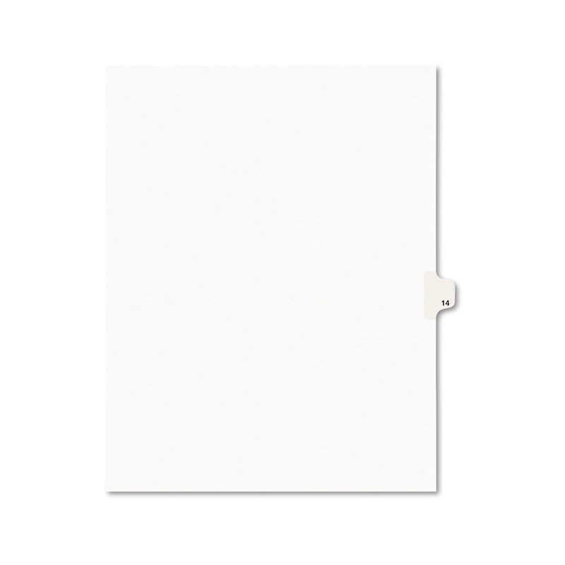 PREPRINTED LEGAL EXHIBIT SIDE TAB INDEX DIVIDERS, AVERY STYLE, 10-TAB, 14, 11 X 8.5, WHITE, 25/PACK
