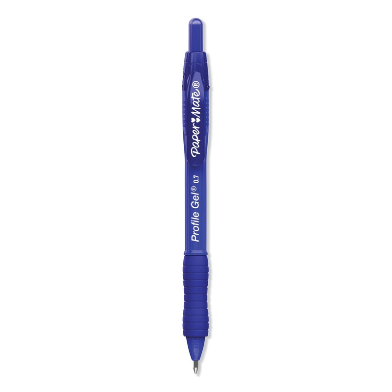 PROFILE RETRACTABLE GEL PEN, MEDIUM 0.7 MM, BLUE INK, TRANSLUCENT BLUE BARREL, 36/PACK