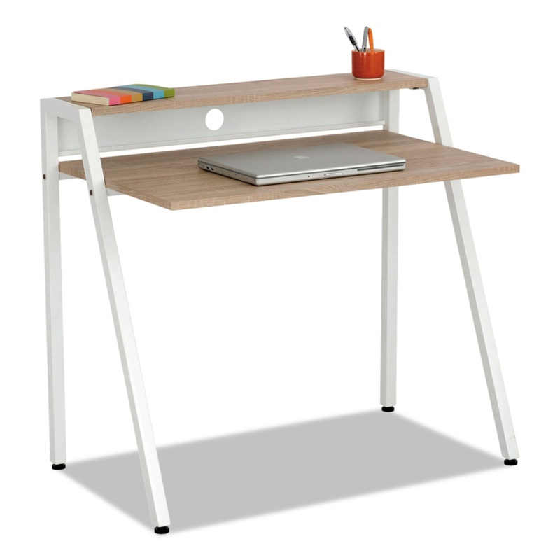 WRITING DESK, 37.75W X 22.75D X 34.25H, BEECH/WHITE