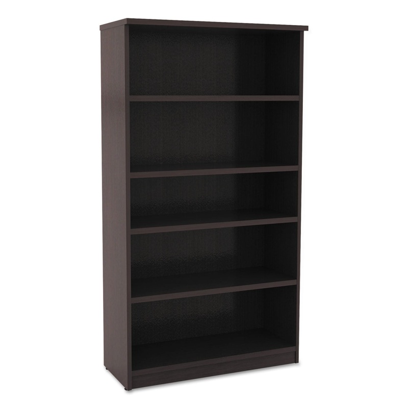 ALERA VALENCIA SERIES BOOKCASE, FIVE-SHELF, 31 3/4W X 14D X 64 3/4H, ESPRESSO