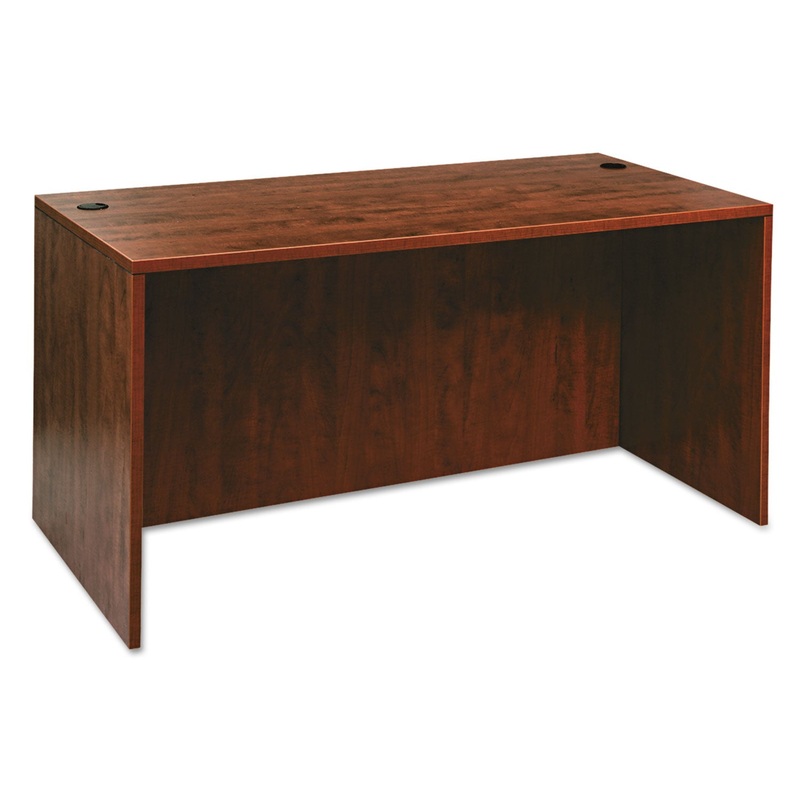 ALERA VALENCIA SERIES STRAIGHT DESK SHELL, 59.13W X 29.5D X 29.63H, MEDIUM CHERRY