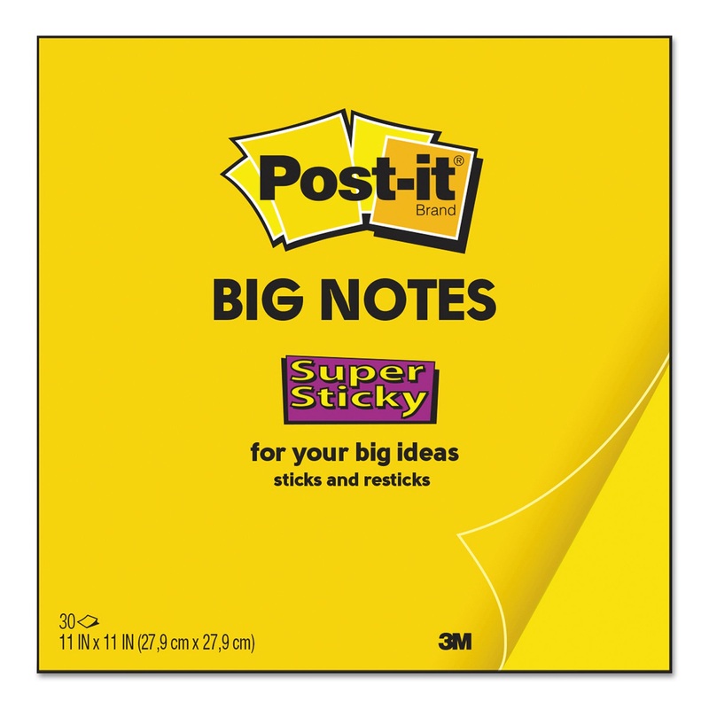 BIG NOTES, 11 X 11, YELLOW, 30 SHEETS