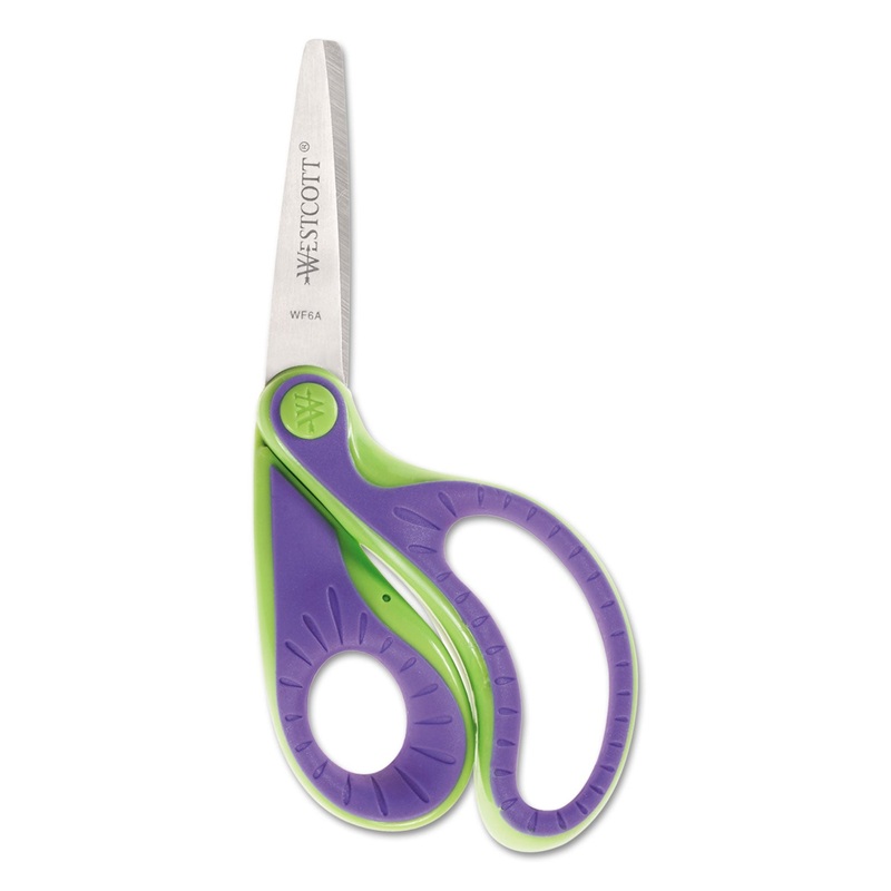 Ergo Jr. Kids’ Scissors, Pointed Tip, 5″ Long, 1 1/2″ Cut, Right Hand, Assorted