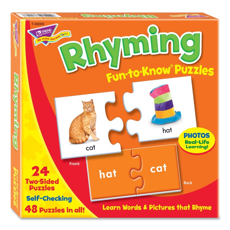 FUN TO KNOW PUZZLES, AGES 3 TO 9, 24 2-SIDED PUZZLES
