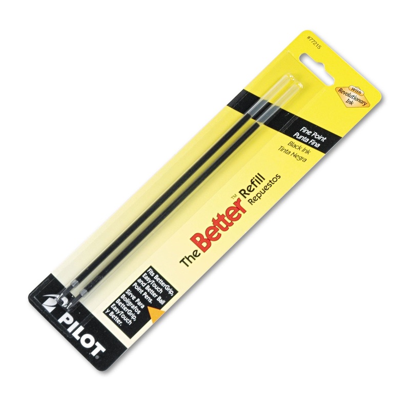 REFILL FOR PILOT BETTER, BETTERGRIP, EASYTOUCH AND CAMO BALLPOINT PENS, FINE POINT, BLACK INK, 2/PACK