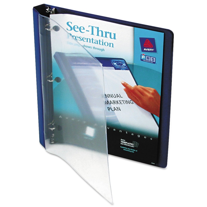 SEE-THRU VIEW BINDER WITH ROUND RINGS, 3 RINGS, 0.5″ CAPACITY, 11 X 8.5, BLUE