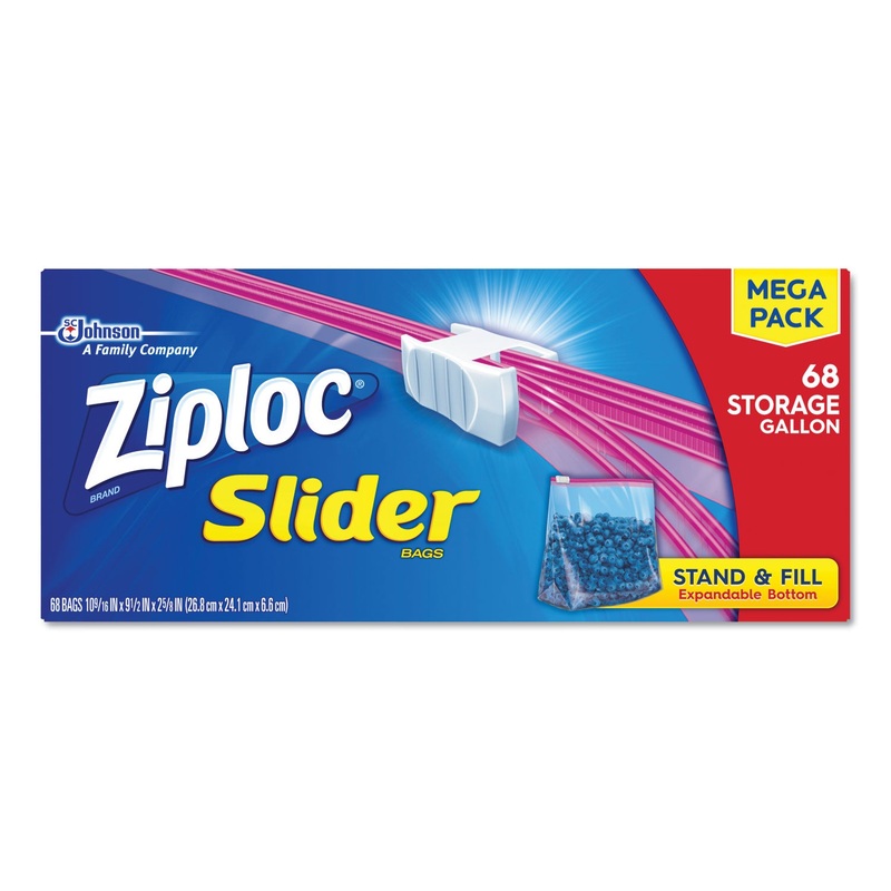 SLIDER STORAGE BAGS, 1 GAL, 9.5″ X 10.56″, CLEAR, 9/CARTON