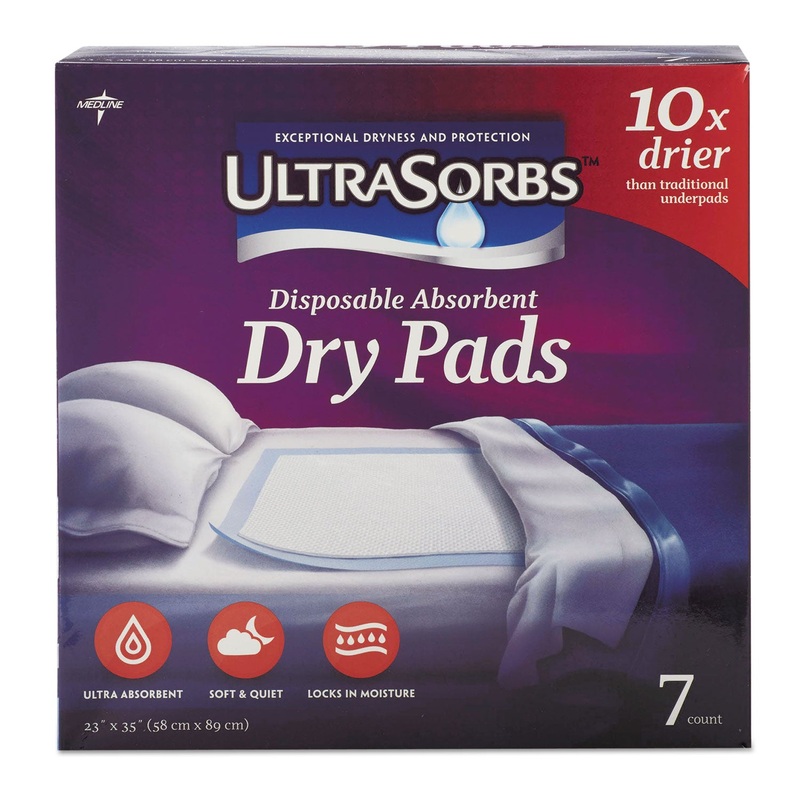 ULTRASORBS DISPOSABLE DRY PADS, 23″ X 35″, BLUE, 7/BOX
