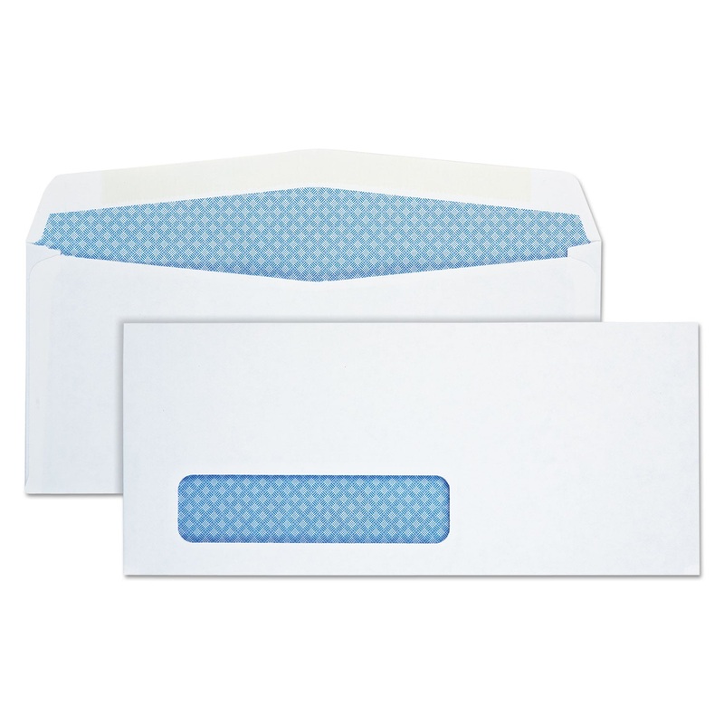 WINDOW ENVELOPE, #10, COMMERCIAL FLAP, GUMMED CLOSURE, 4.13 X 9.5, WHITE, 500/BOX