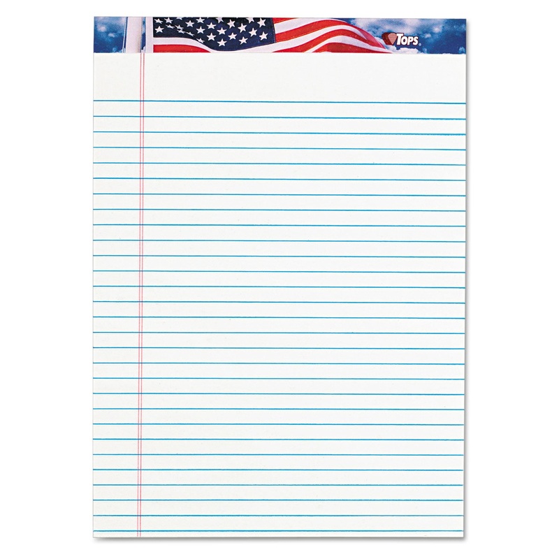 AMERICAN PRIDE WRITING PAD, WIDE/LEGAL RULE, 8.5 X 11.75, WHITE, 50 SHEETS, 12/PACK