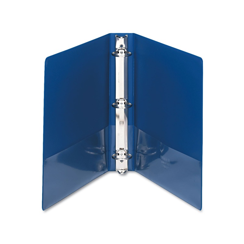 CLEAN TOUCH LOCKING ROUND RING REFERENCE BINDER W/ANTIMICROBIAL ADDITIVE, 3 RINGS, 1.5″ CAPACITY, 11 X 8.5, DARK BLUE