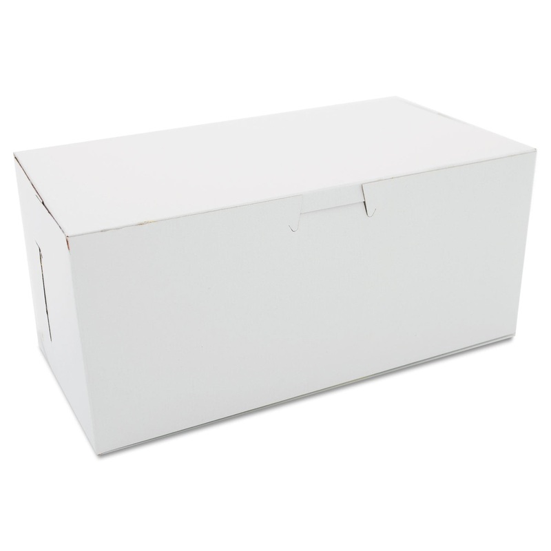 Non-Window Bakery Boxes, 9 X 5 X 4, White, 250/carton