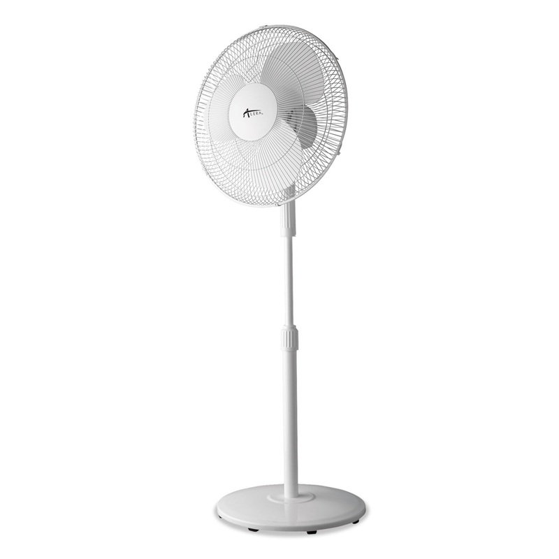 16″ 3-Speed Oscillating Pedestal Stand Fan, Metal, Plastic, White