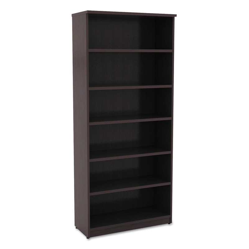 ALERA VALENCIA SERIES BOOKCASE, SIX-SHELF, 31 3/4W X 14D X 80 1/4H, ESPRESSO
