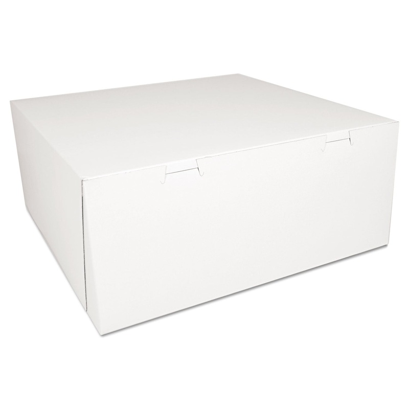 Bakery Boxes, White, Paperboard,14 X 14 X 6, 50/carton