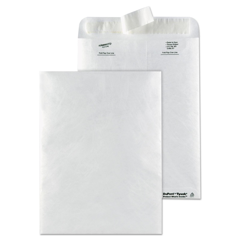 CATALOG MAILERS, DUPONT TYVEK, #10 1/2, CHEESE BLADE FLAP, SELF-ADHESIVE CLOSURE, 9 X 12, WHITE, 50/BOX