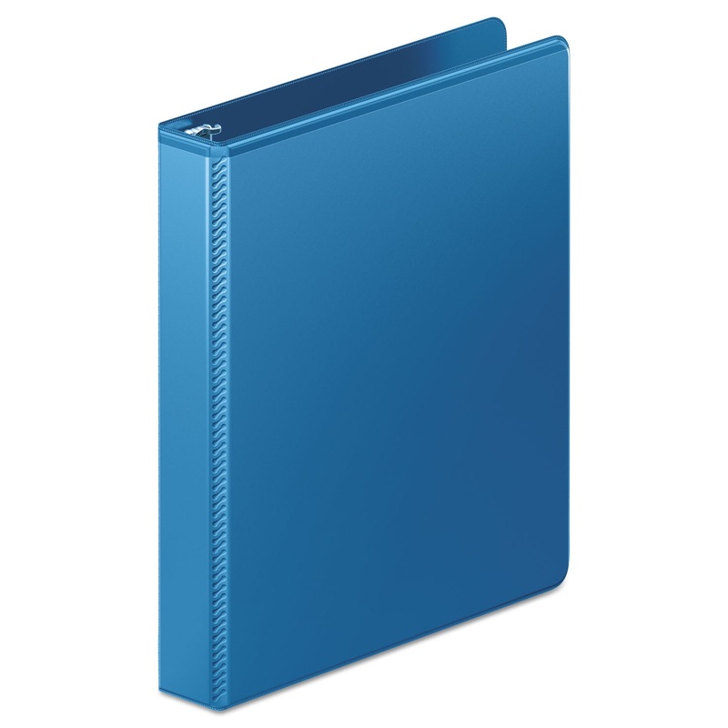 HEAVY-DUTY D-RING VIEW BINDER WITH EXTRA-DURABLE HINGE, 3 RINGS, 1″ CAPACITY, 11 X 8.5, PC BLUE