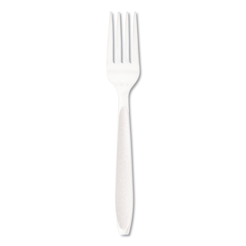 Impress Heavyweight Full-Length Polystyrene Cutlery, Fork, White, 1000/carton