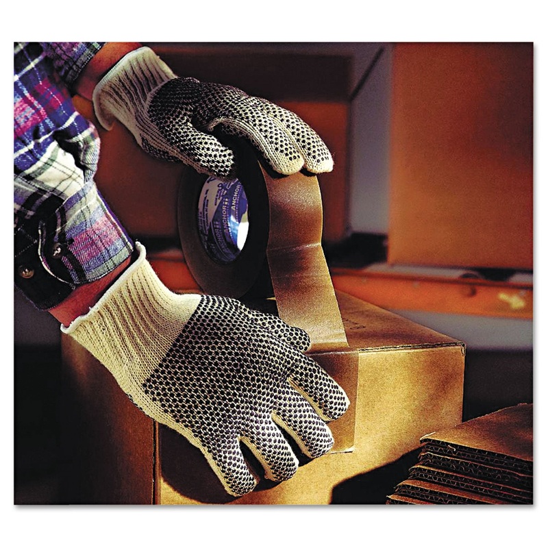 Multiknit Dotted Lightweight Gloves, Large, Natural, 12 Pairs