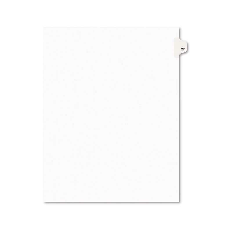 PREPRINTED LEGAL EXHIBIT SIDE TAB INDEX DIVIDERS, AVERY STYLE, 10-TAB, 27, 11 X 8.5, WHITE, 25/PACK