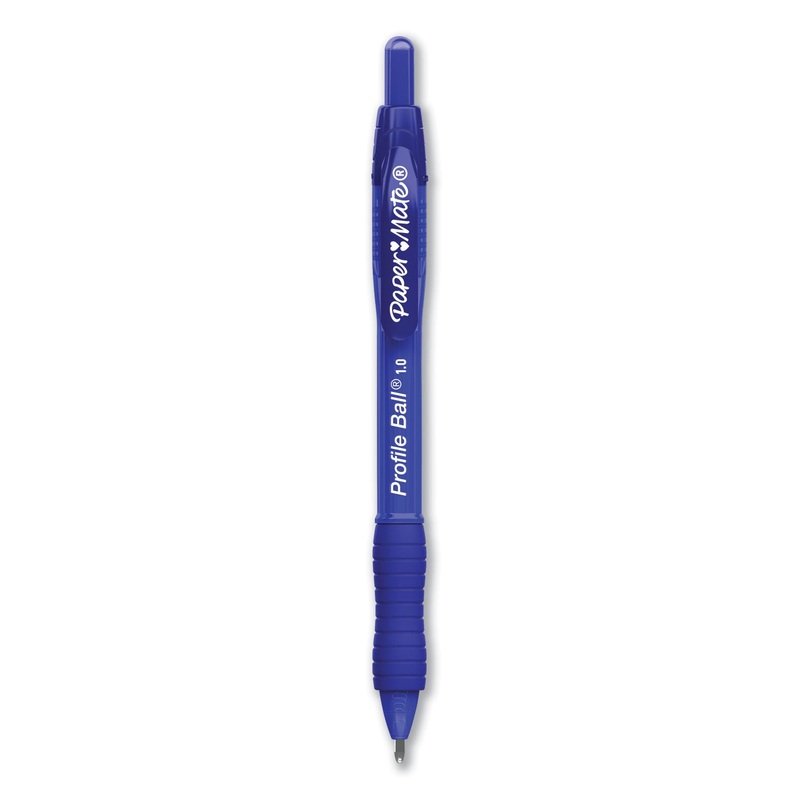 PROFILE RETRACTABLE BALLPOINT PEN, BOLD 1 MM, BLUE INK/BARREL, DOZEN