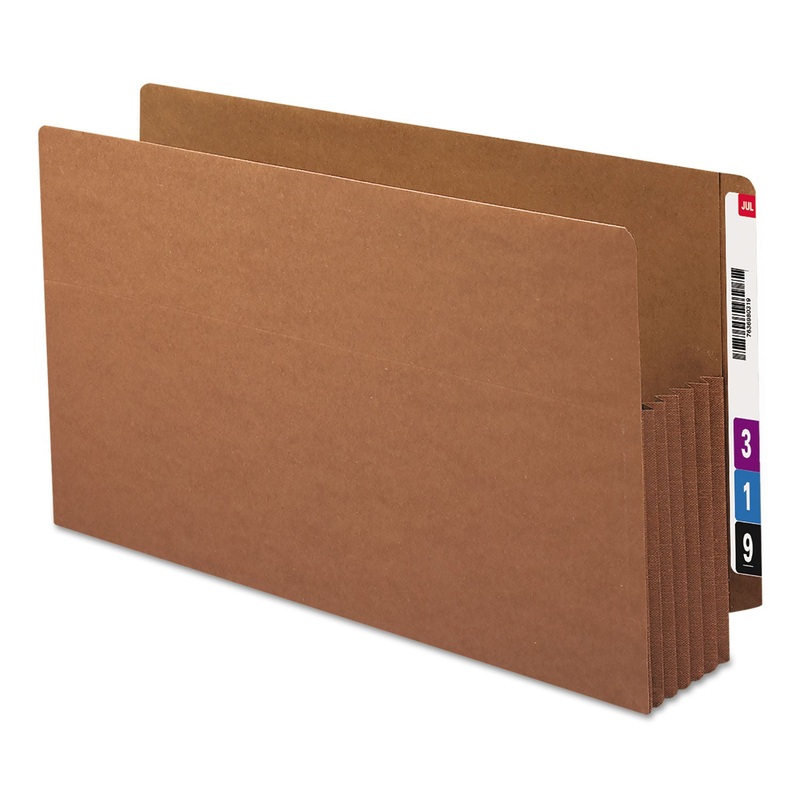 REDROPE DROP-FRONT END TAB FILE POCKETS W/ FULLY LINED COLORED GUSSETS, 5.25″ EXPANSION, LEGAL SIZE, REDROPE, 10/BOX