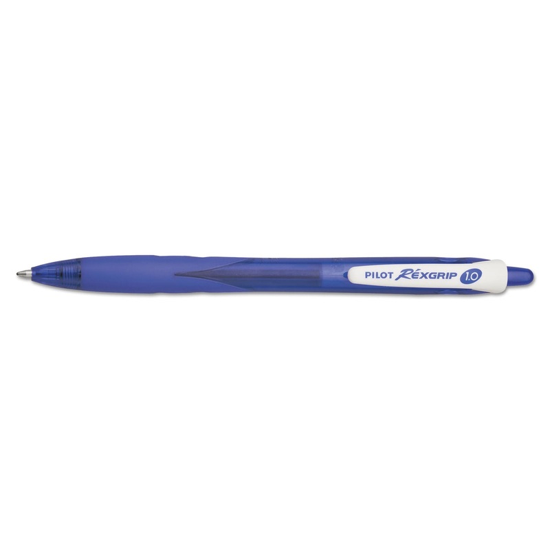 REXGRIP BEGREEN RETRACTABLE BALLPOINT PEN, MEDIUM 1MM, BLUE INK/BARREL, DOZEN