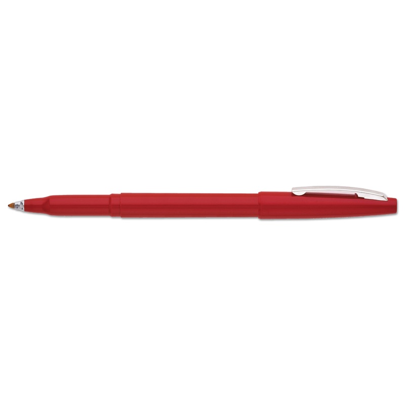 ROLLING WRITER STICK ROLLER BALL PEN, MEDIUM 0.8MM, RED INK/BARREL, DOZEN