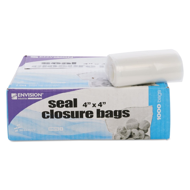 SEAL CLOSURE BAGS, 2 MIL, 4″ X 4″, CLEAR, 1,000/CARTON