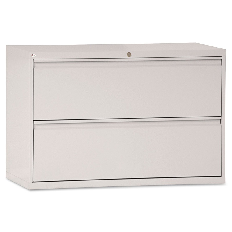 TWO-DRAWER LATERAL FILE CABINET, 42W X 18D X 28H, LIGHT GRAY
