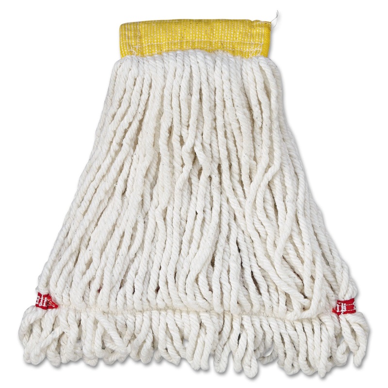 Web Foot Wet Mop Head, Shrinkless, Cotton/synthetic, White, Small, 6/carton