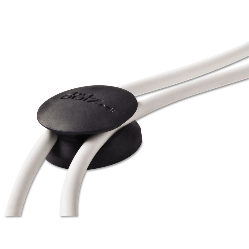 CORD GUIDES FOR DESKS AND WORKSTATIONS, BLACK, 4/PACK