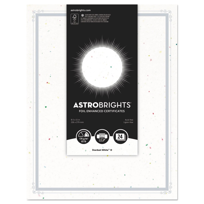 Foil Enhanced Certificates, 8 1/2″ X 11″, Stardust White, 25/pk